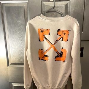 OFF WHITE white/coral crewneck